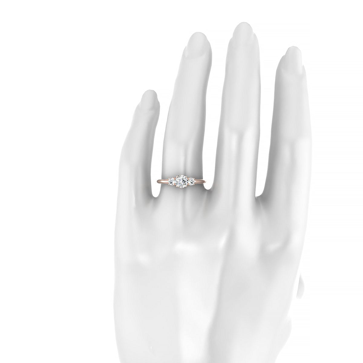 Trio | 18k Rose Gold 5.2 mm Round Diamond Ring