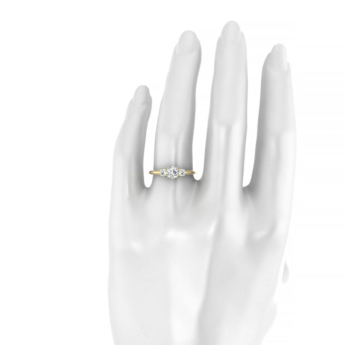 Trio | 18k Yellow Gold 5.2 mm Round Diamond Ring