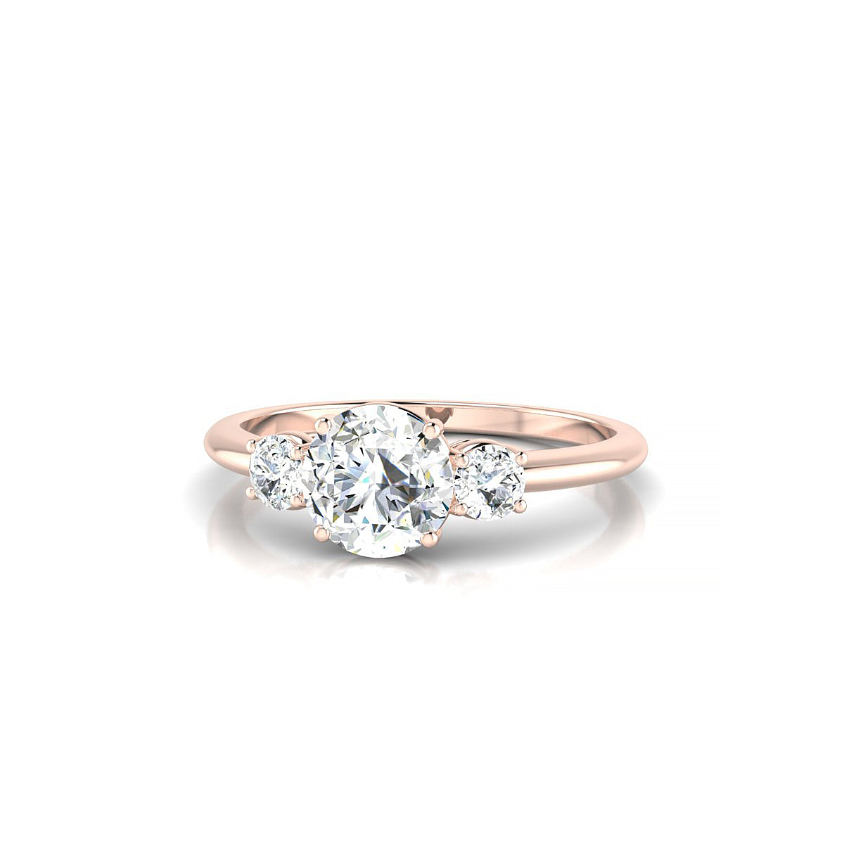 Trio | 18k Rose Gold 5.7 mm Round Diamond Ring