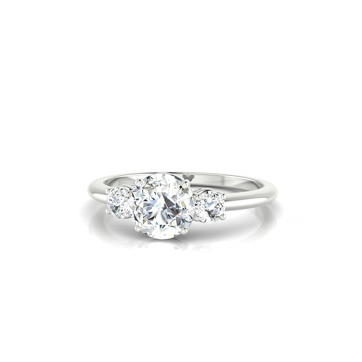 Trio | 18k White Gold 5.7 mm Round Diamond Ring