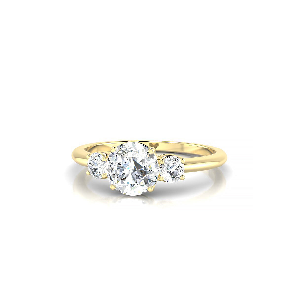 Trio | 18k Yellow Gold 5.7 mm Round Diamond Ring