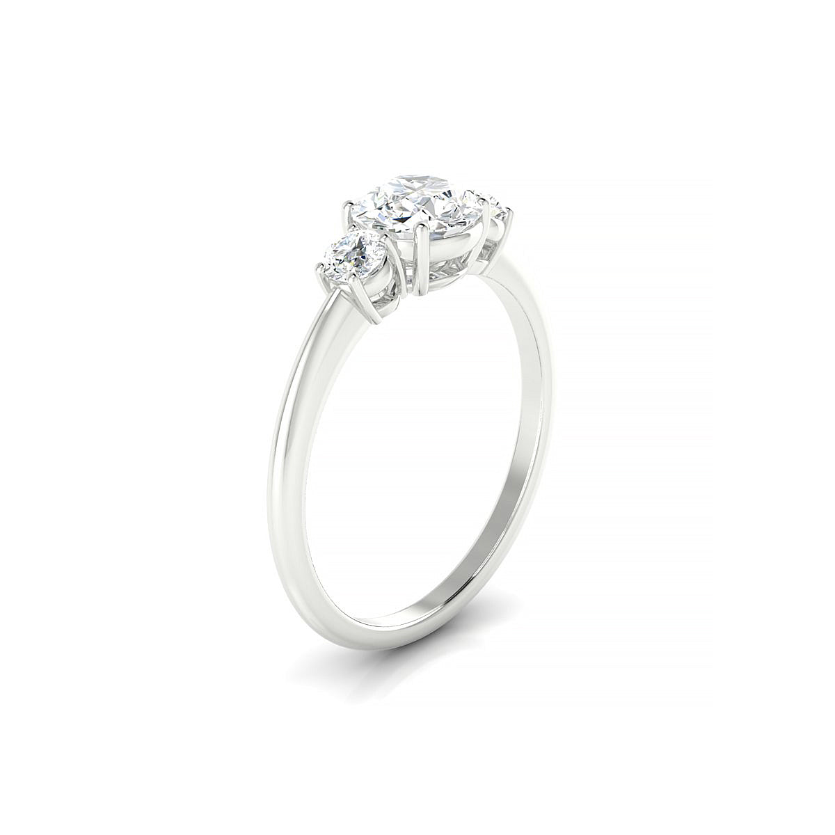 Trio | 18k White Gold 5.7 mm Round Diamond Ring