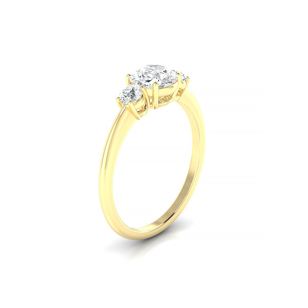 Trio | 18k Yellow Gold 5.7 mm Round Diamond Ring