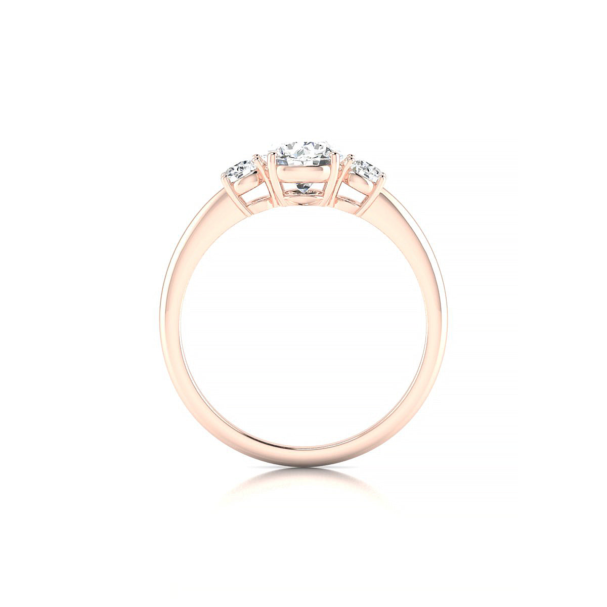 Trio | 18k Rose Gold 5.7 mm Round Diamond Ring
