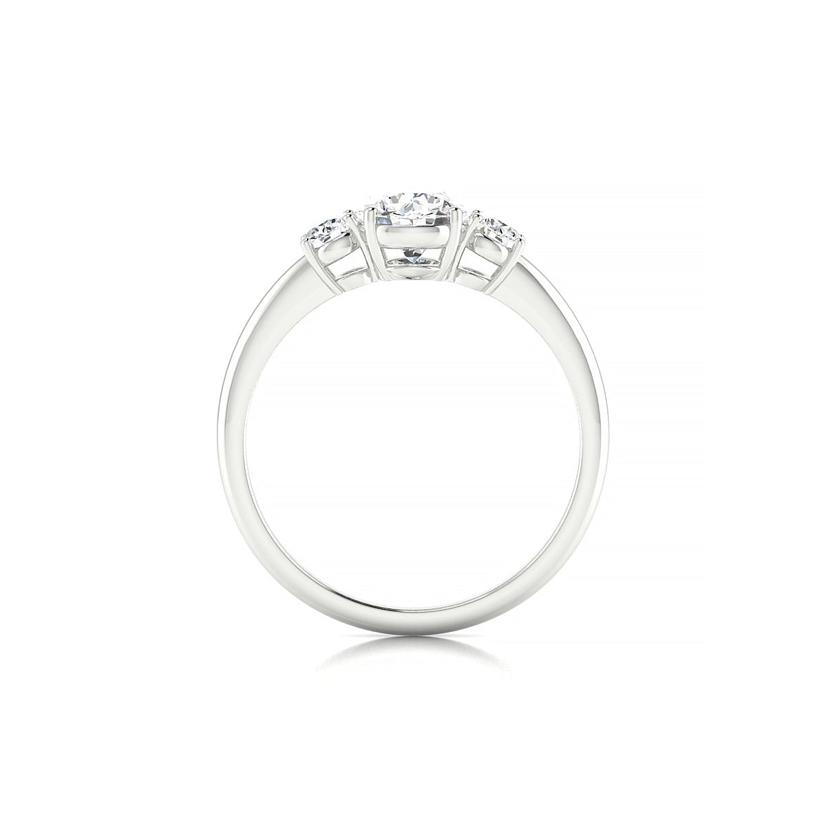 Trio | 18k White Gold 5.7 mm Round Diamond Ring