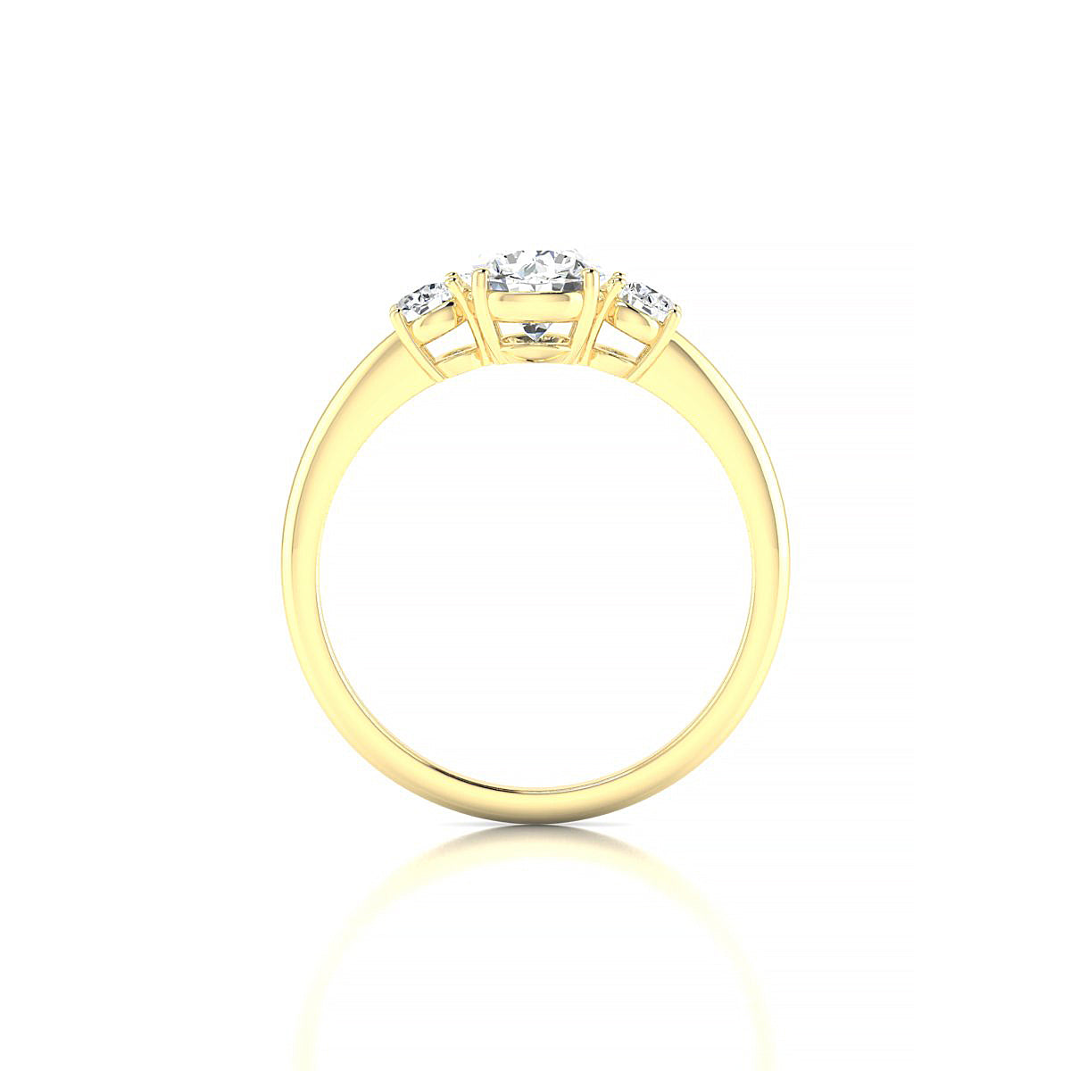 Trio | 18k Yellow Gold 5.7 mm Round Diamond Ring