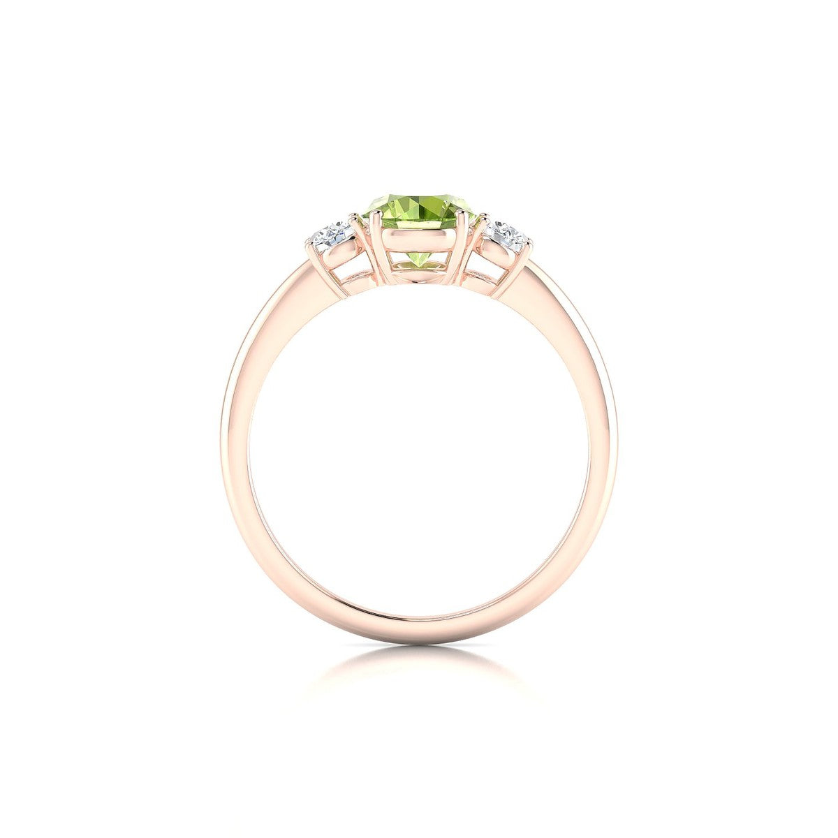 Trio | 18k Rose Gold 6 mm Round Peridot Ring