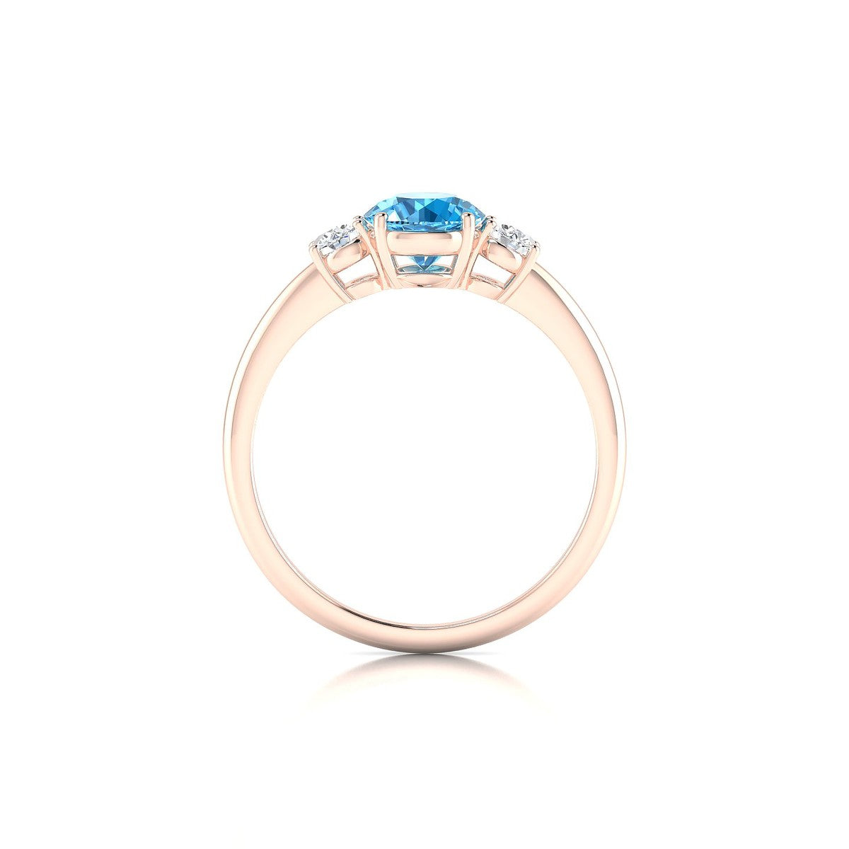 Trio | 18k Rose Gold 6 mm Round Topaz Ring