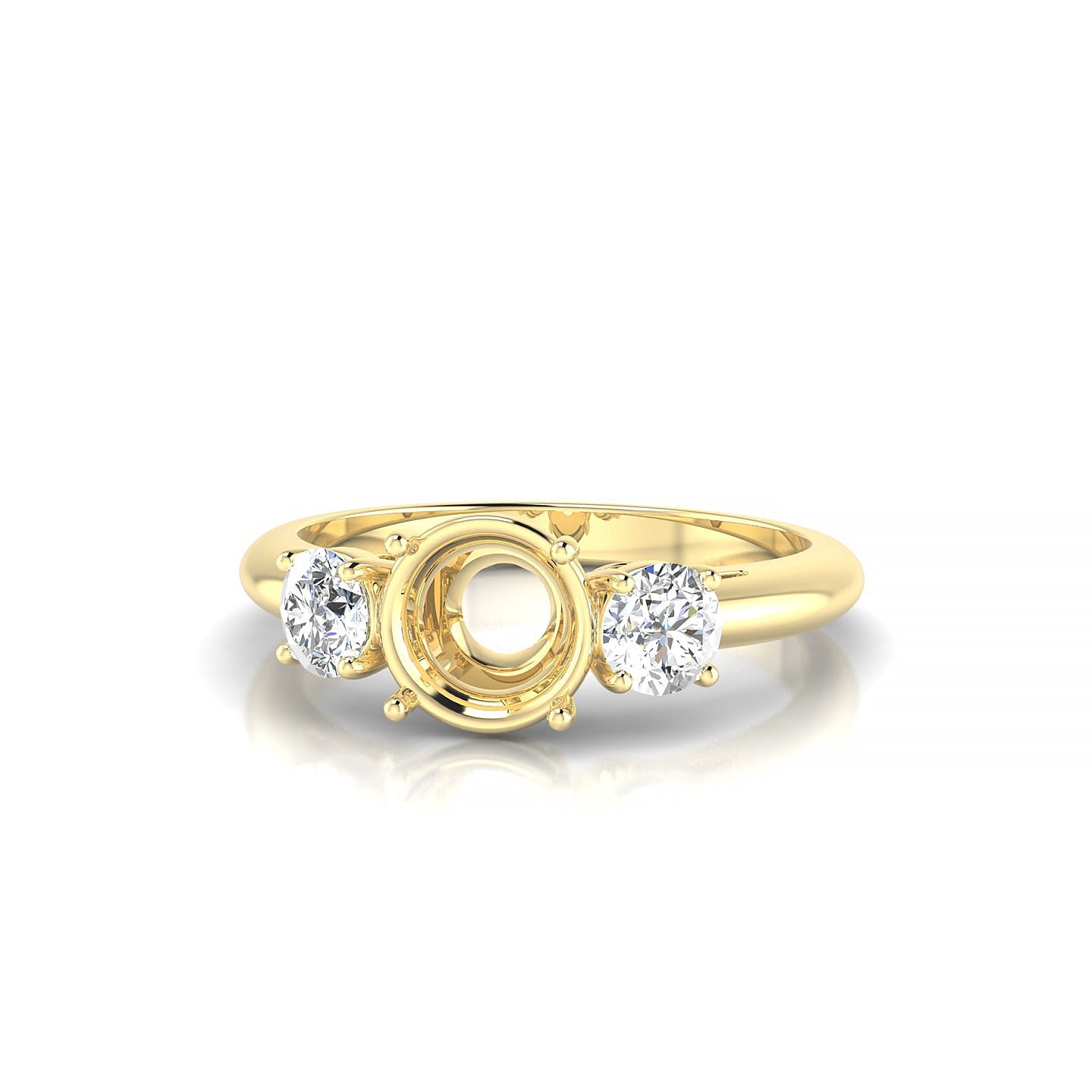 Trio Round 2-2.99 ct | 18k Yellow Gold Trilogy Ring