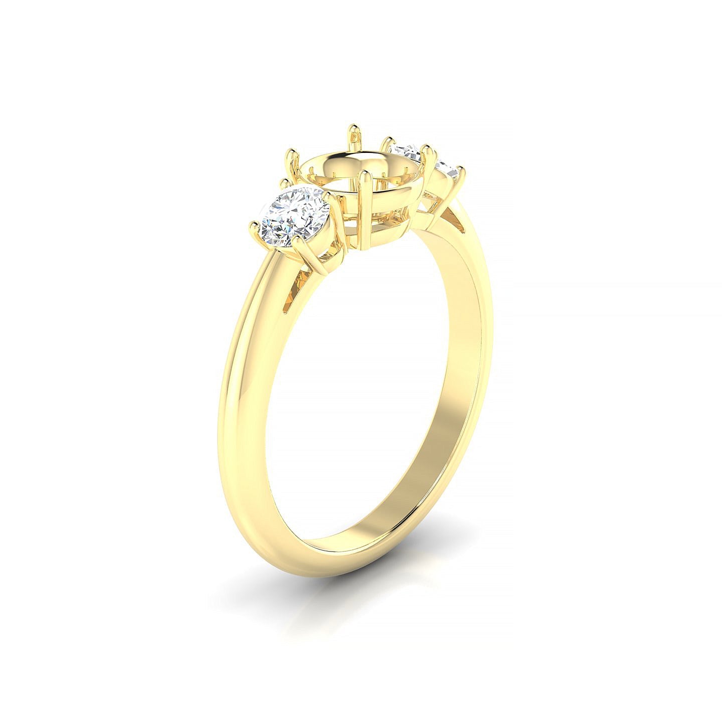 Trio Round 2-2.99 ct | 18k Yellow Gold Trilogy Ring