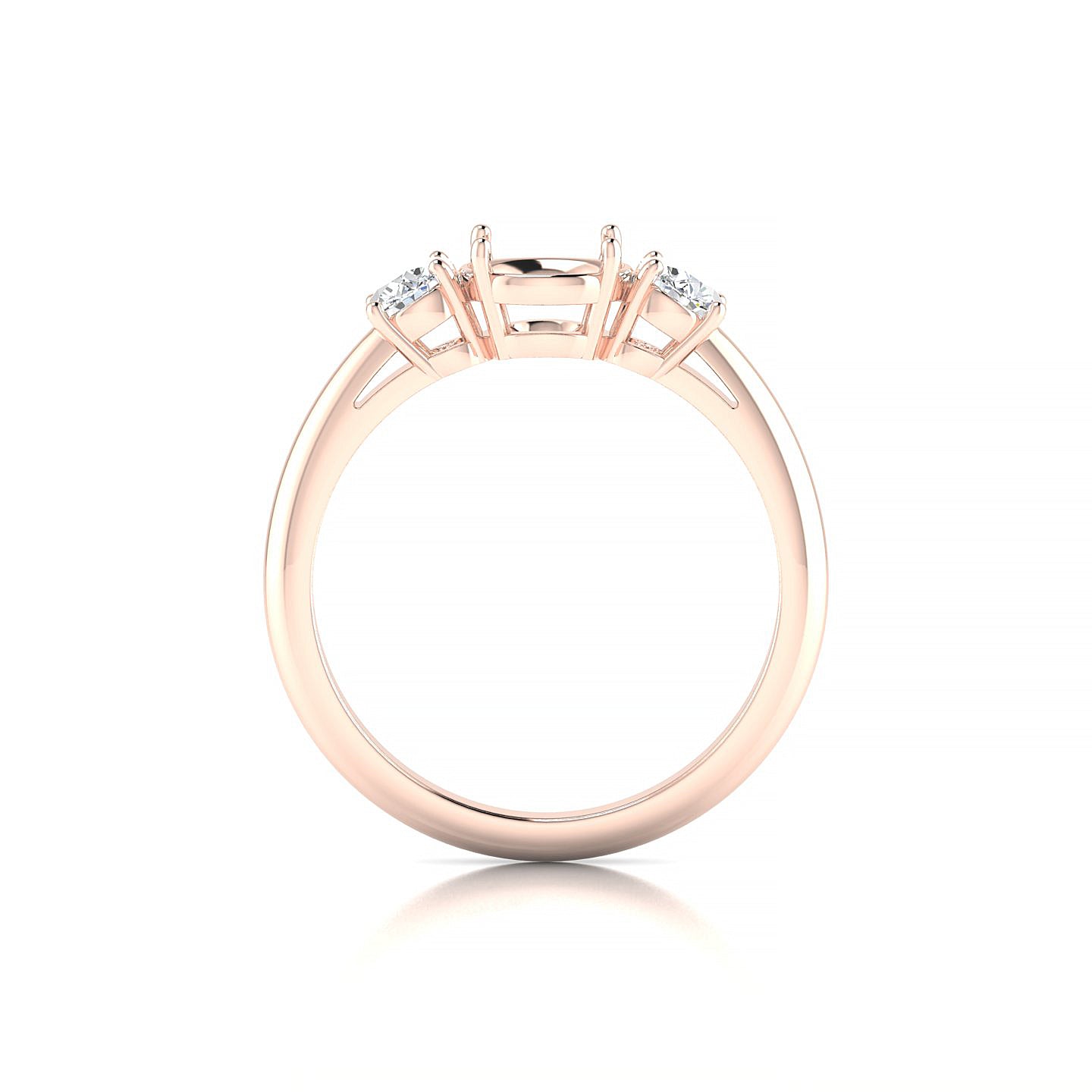 Trio Round 2-2.99 ct | 18k Rose Gold Trilogy Ring
