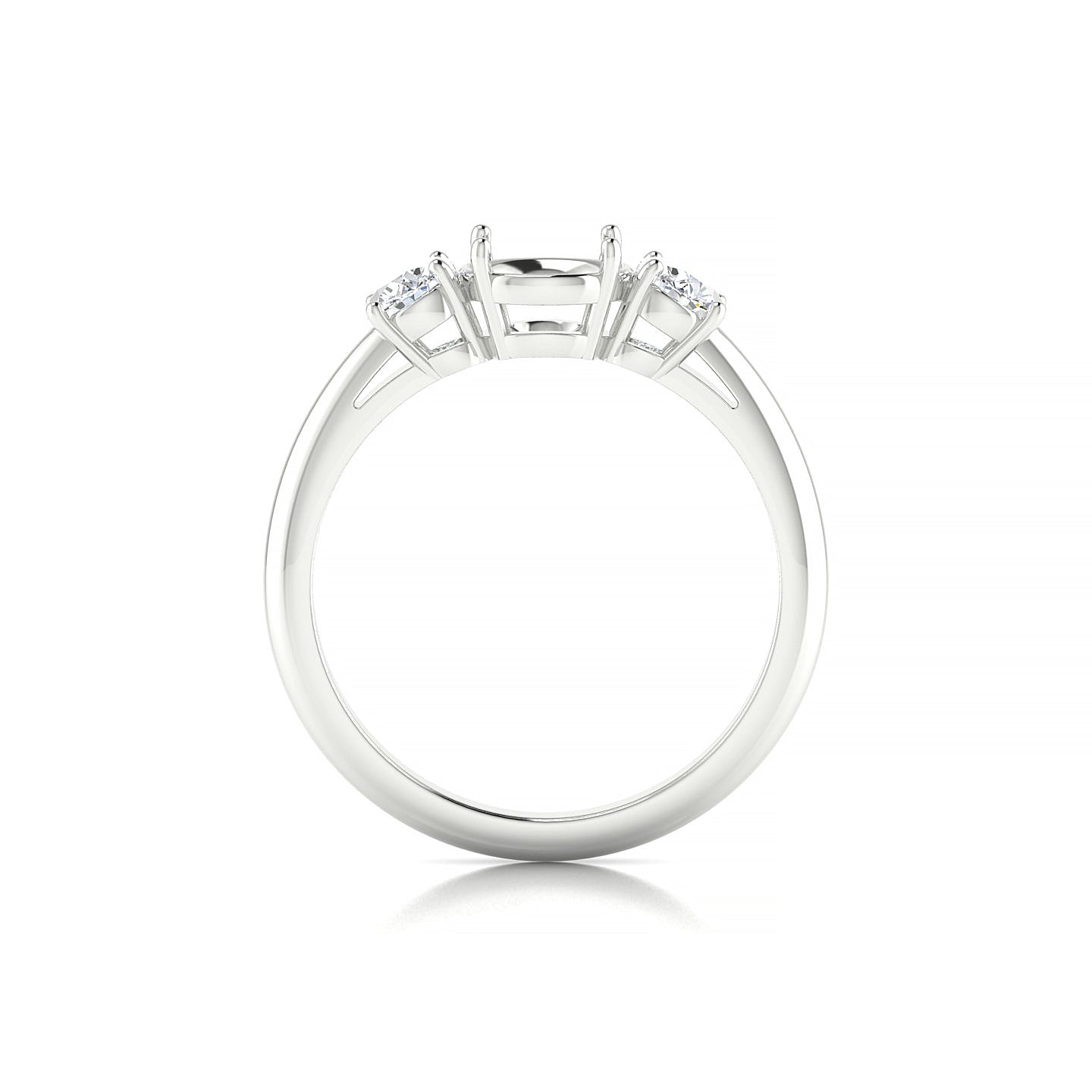 Trio Round 2-2.99 ct | 18k White Gold Trilogy Ring