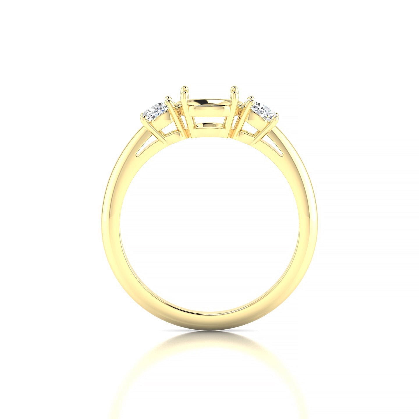 Trio Round 2-2.99 ct | 18k Yellow Gold Trilogy Ring