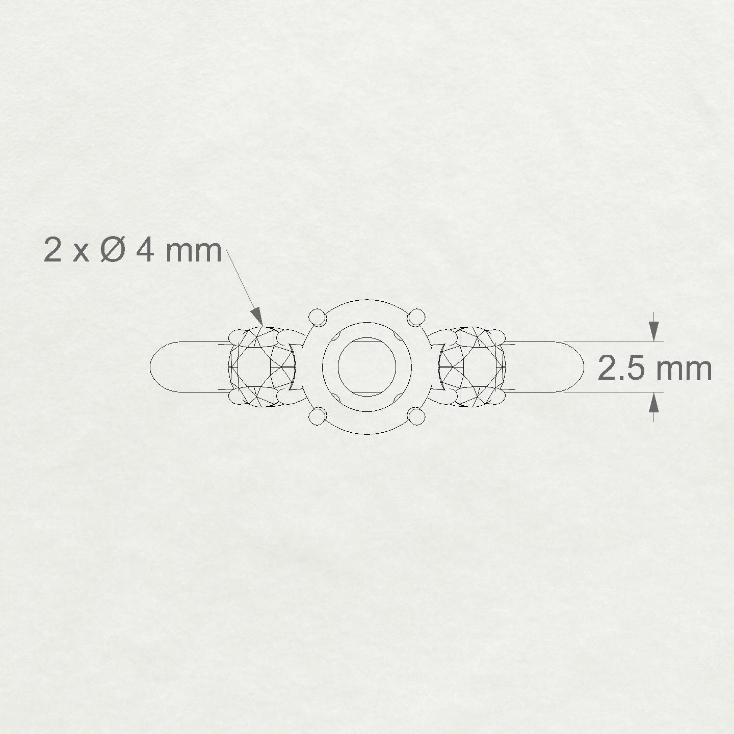Trio Round 2-2.99 ct | 18k Yellow Gold Trilogy Ring
