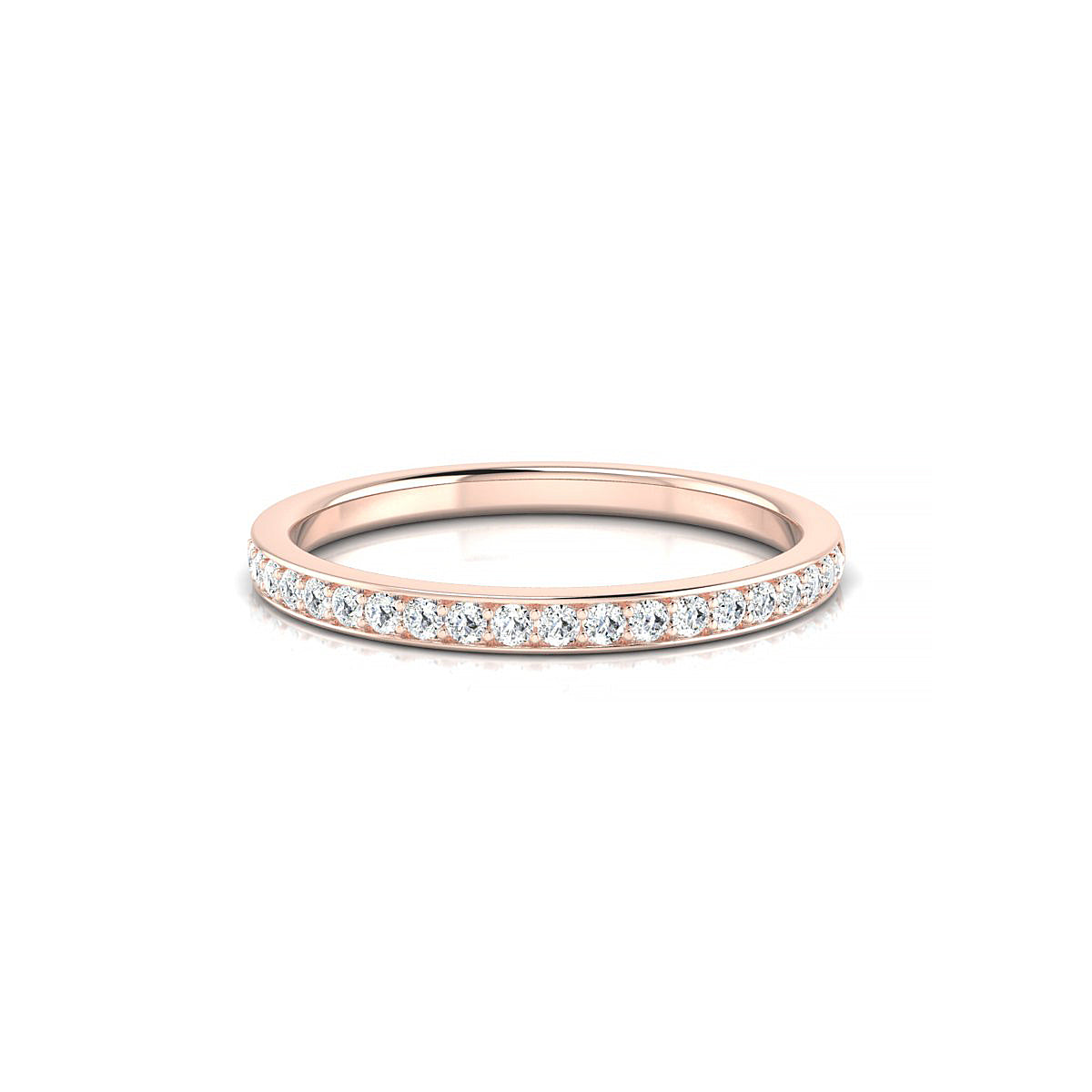 Union | 18k Rose Gold 1.3 mm Round Diamond Ring