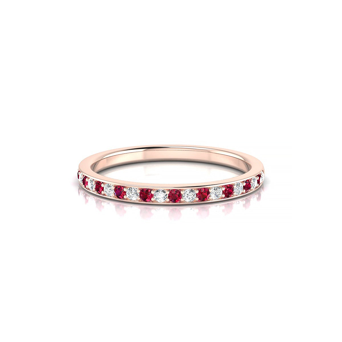 Union | 18k Rose Gold 1.3 mm Round Ruby Ring