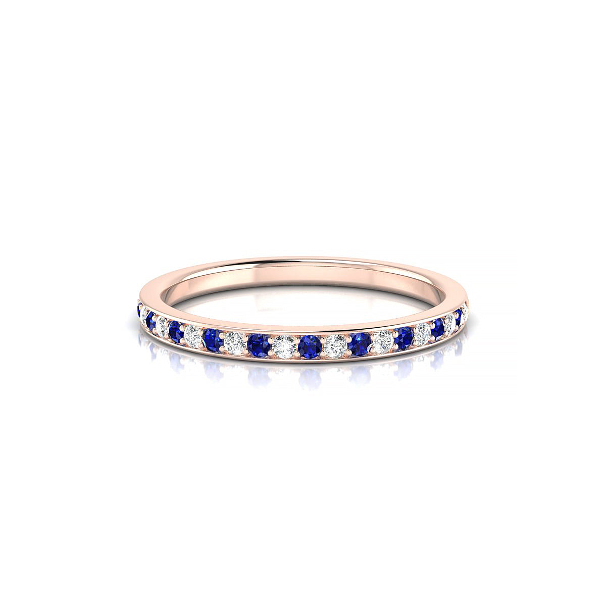 Union | 18k Rose Gold 1.3 mm Round Sapphire Ring