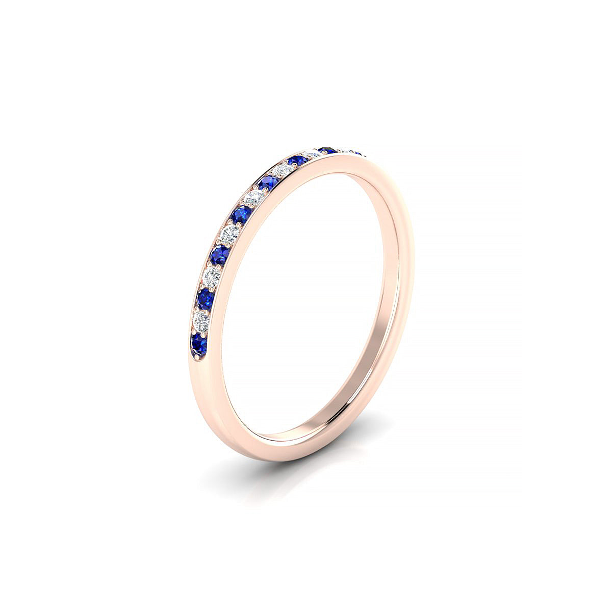 Union | 18k Rose Gold 1.3 mm Round Sapphire Ring
