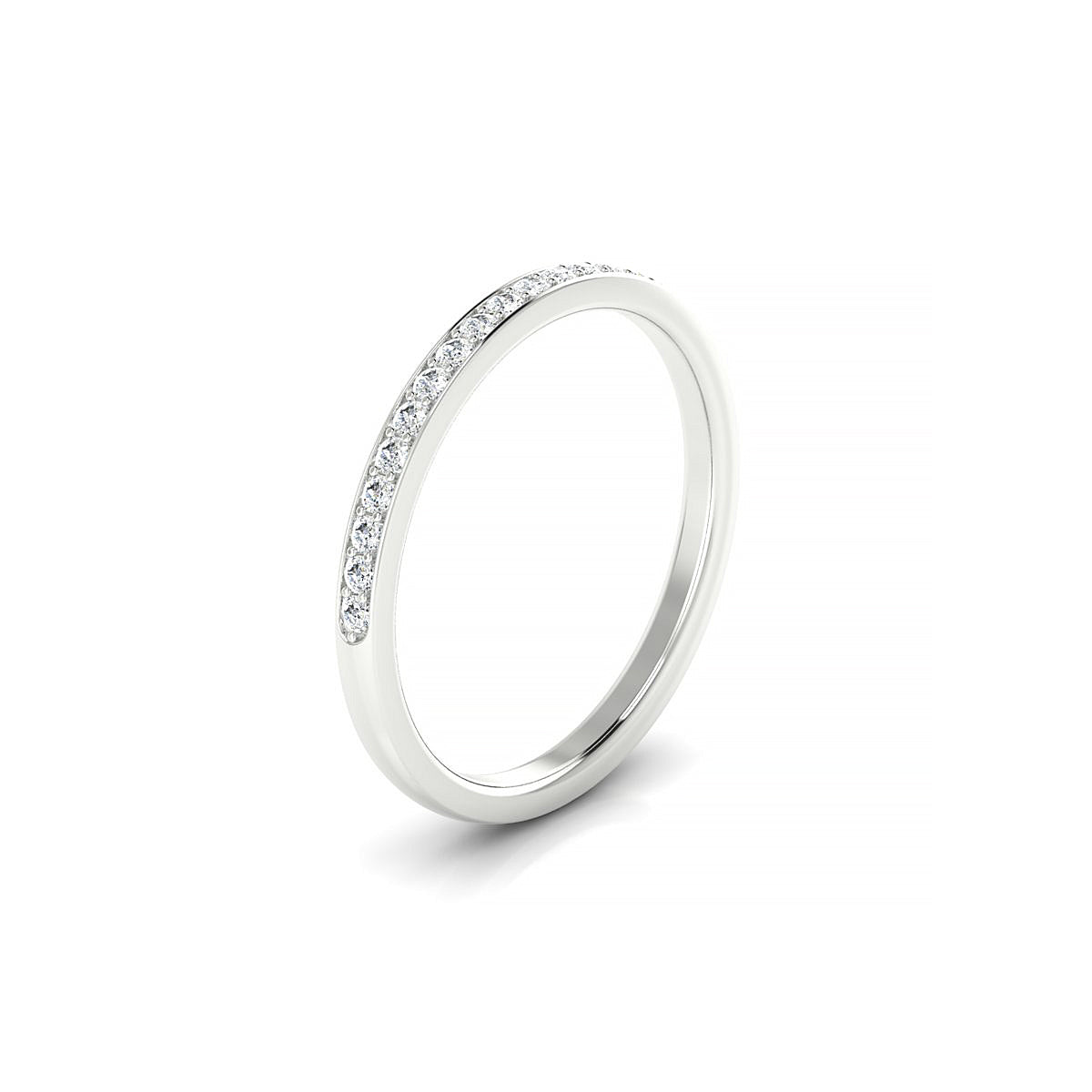 Union | 18k White Gold 1.3 mm Round Diamond Ring