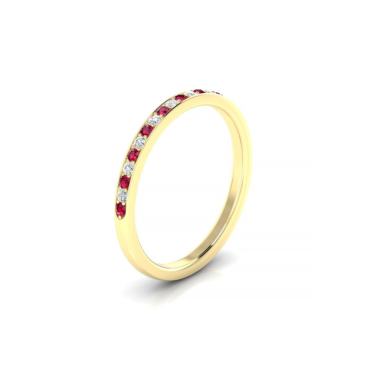 Union | 18k Yellow Gold 1.3 mm Round Ruby Ring