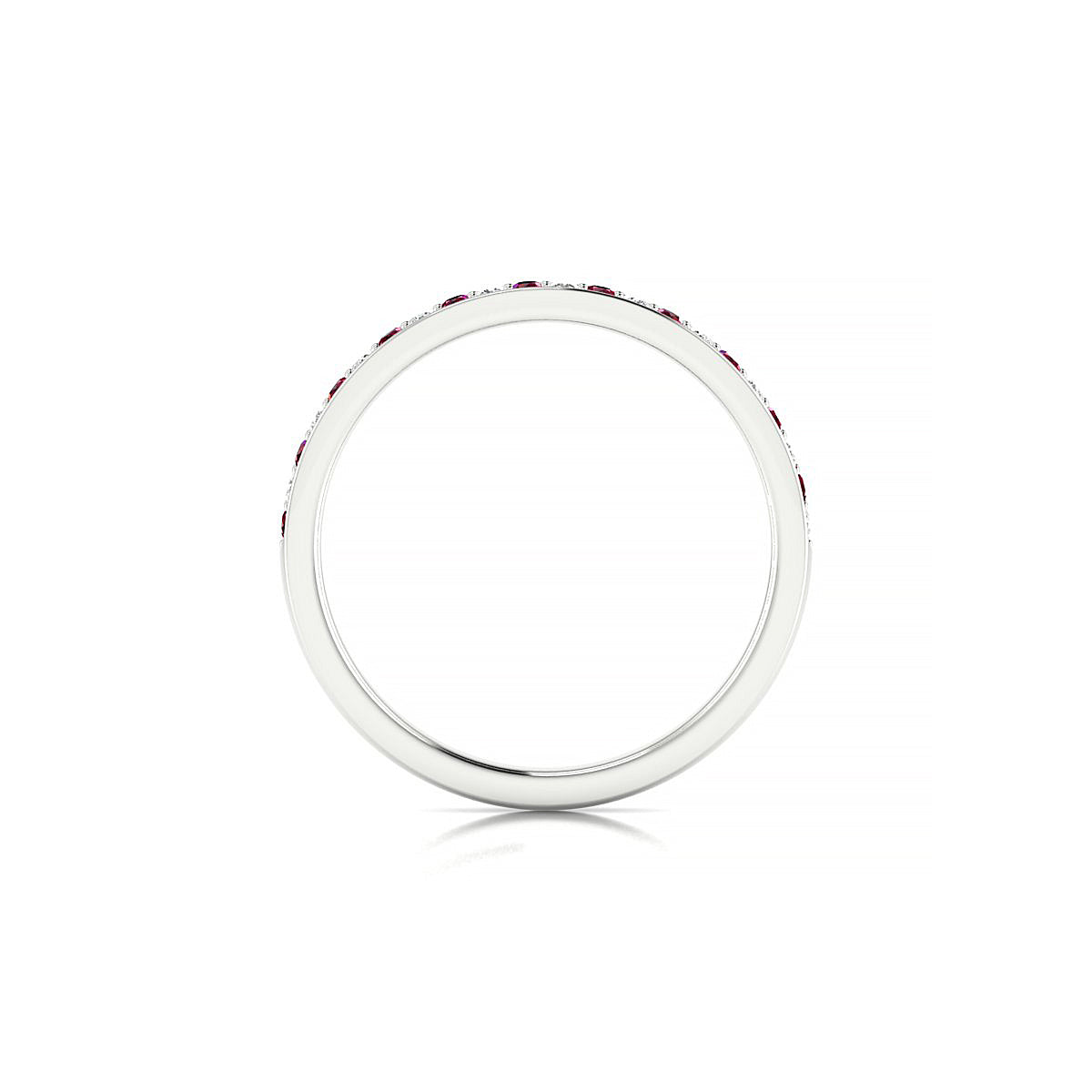 Union | 18k White Gold 1.3 mm Round Ruby Ring