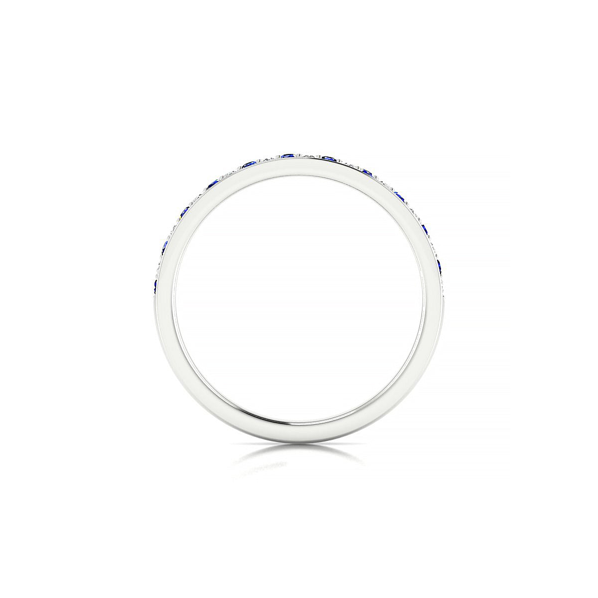 Union | 18k White Gold 1.3 mm Round Sapphire Ring