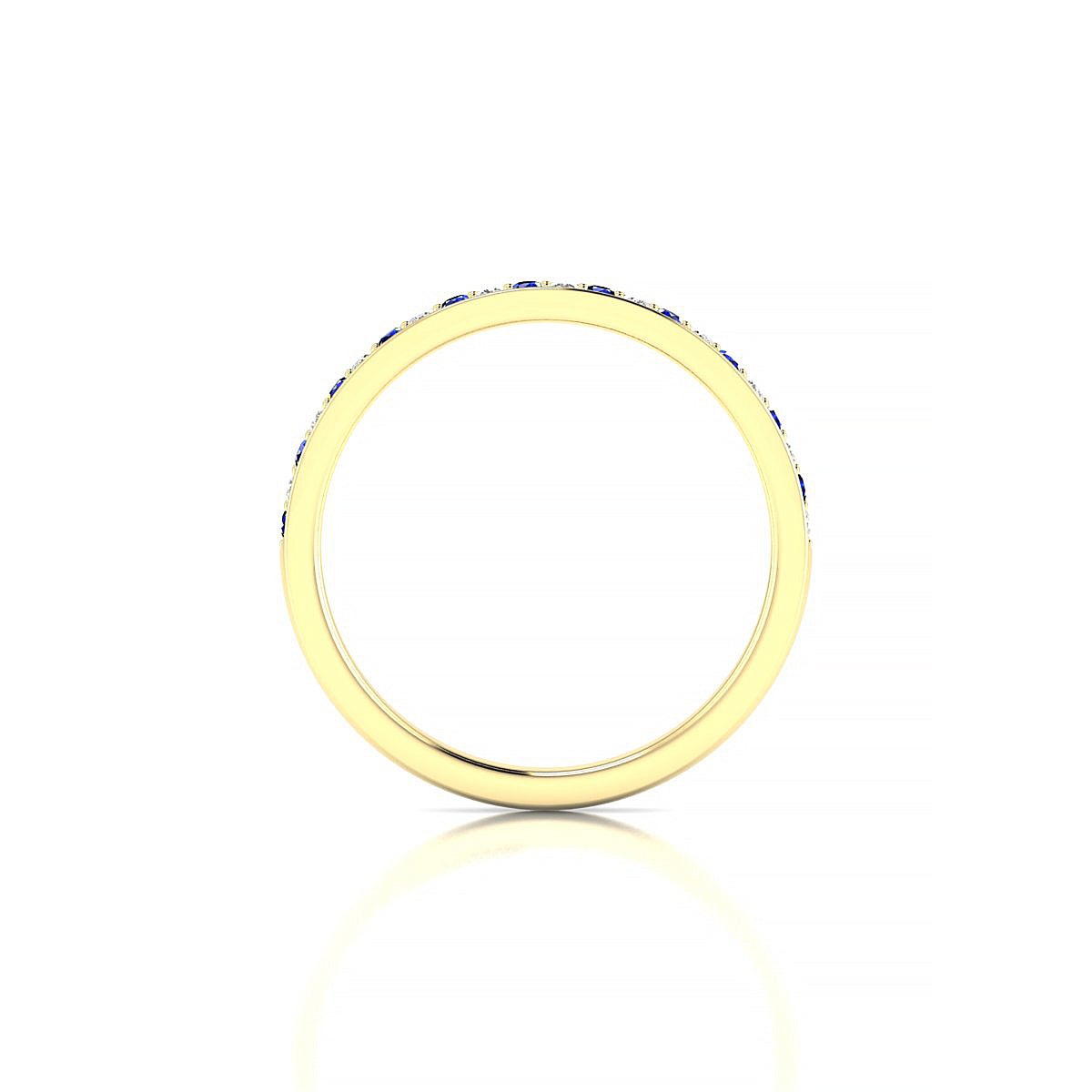 Union | 18k Yellow Gold 1.3 mm Round Sapphire Ring