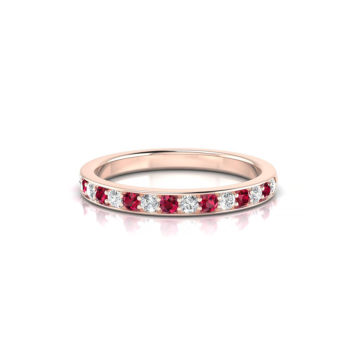 Union | 18k Rose Gold 1.7 mm Round Ruby Ring