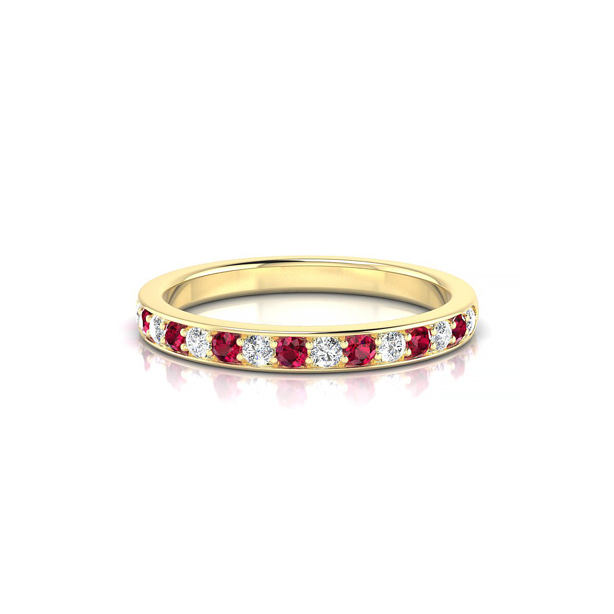 Union | 18k Yellow Gold 1.7 mm Round Ruby Ring
