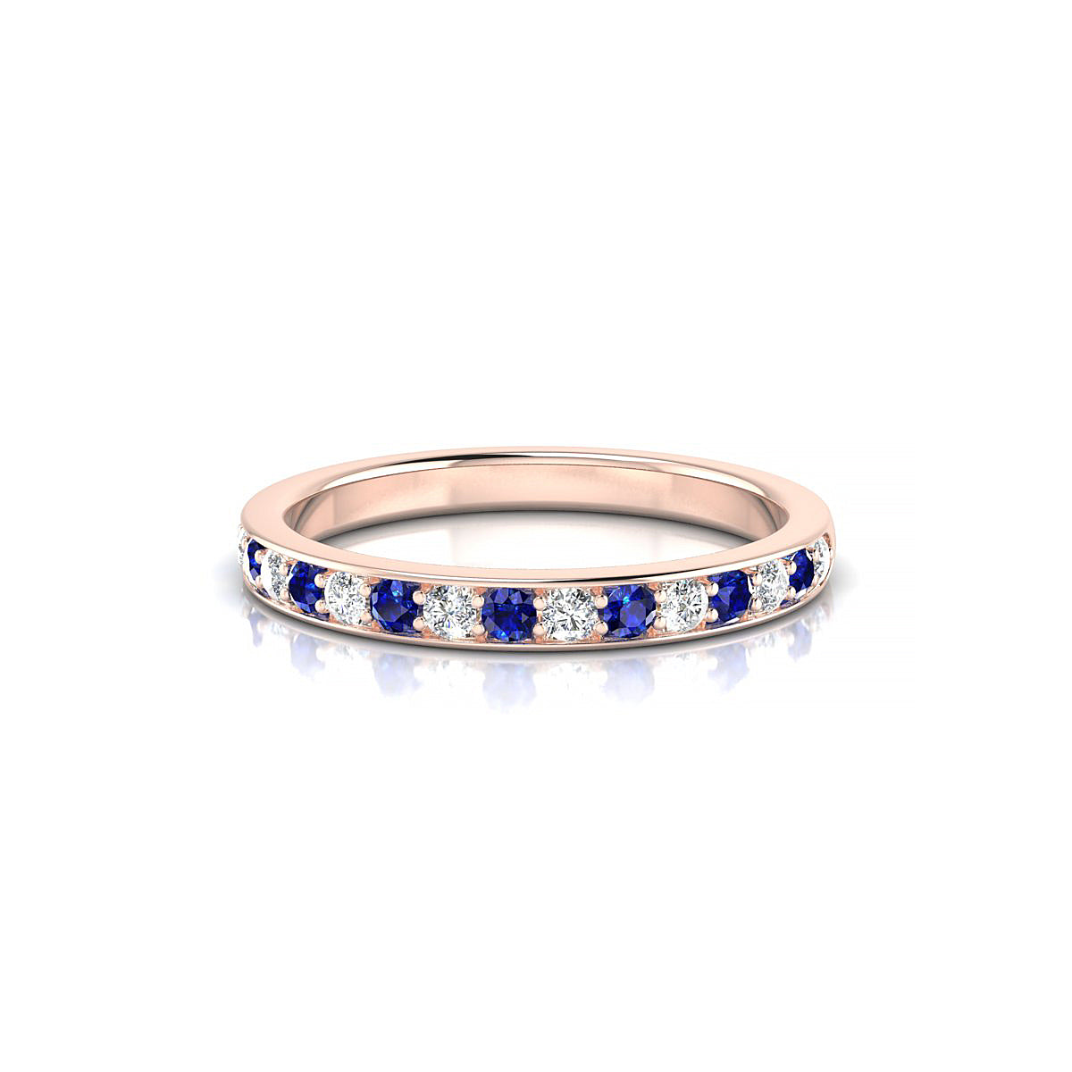 Union | 18k Rose Gold 1.7 mm Round Sapphire Ring