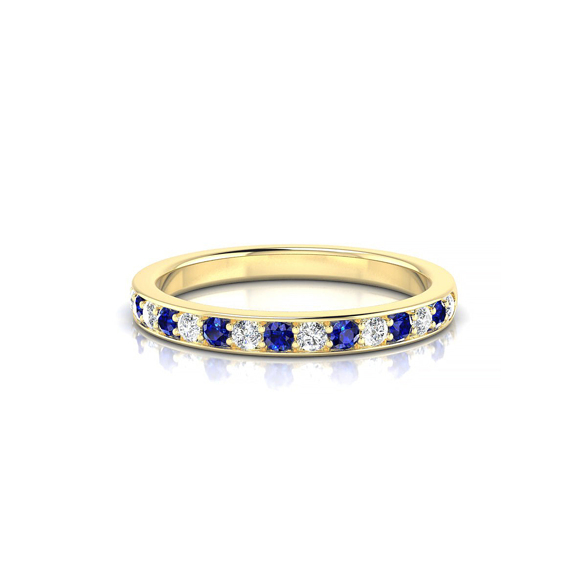 Union | 18k Yellow Gold 1.7 mm Round Sapphire Ring