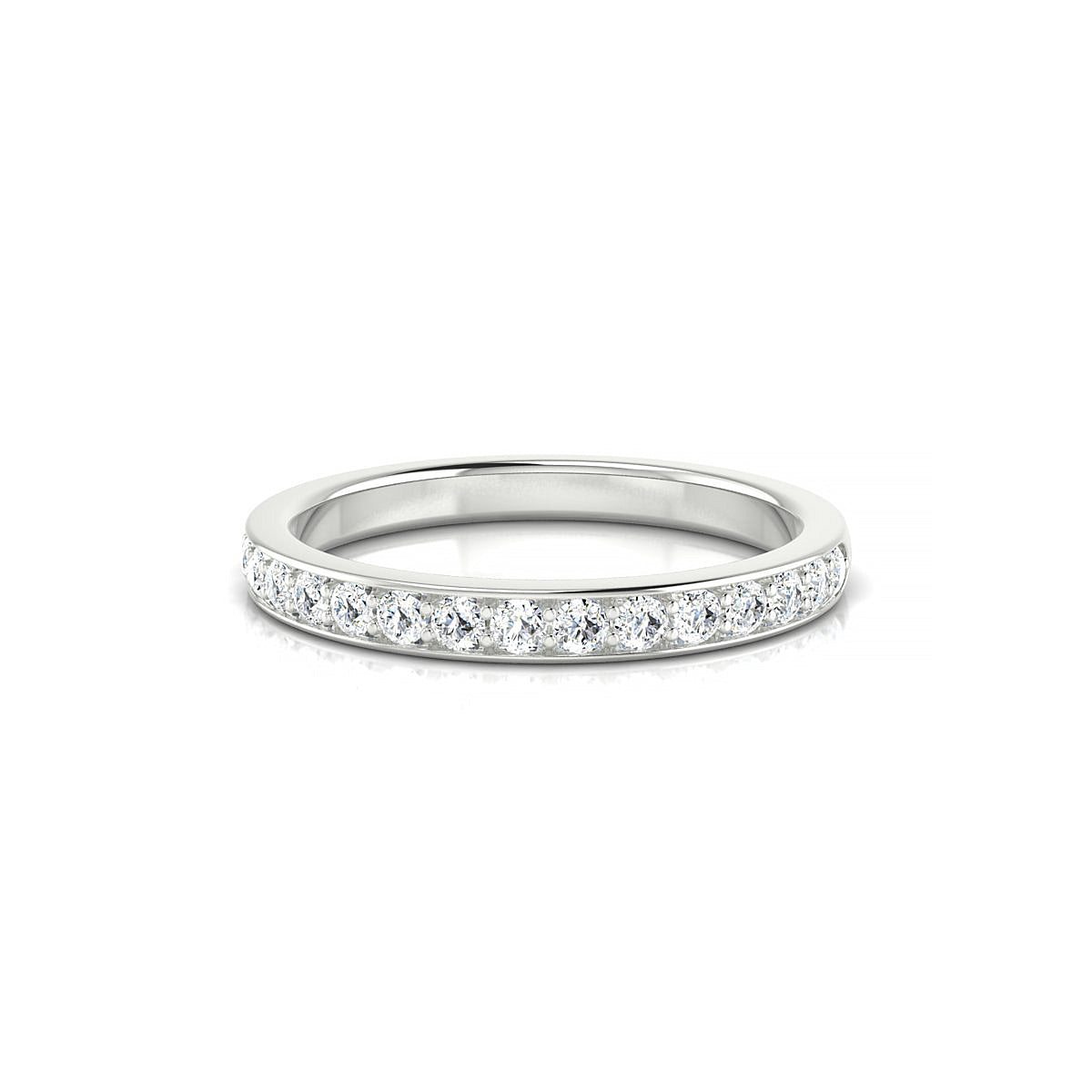 Union | 18k White Gold 1.7 mm Round Diamond Ring