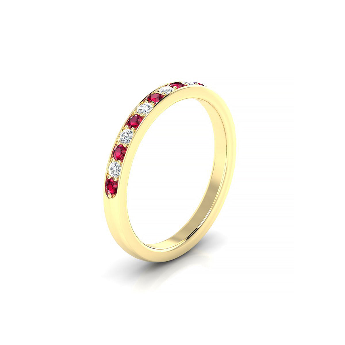 Union | 18k Yellow Gold 1.7 mm Round Ruby Ring