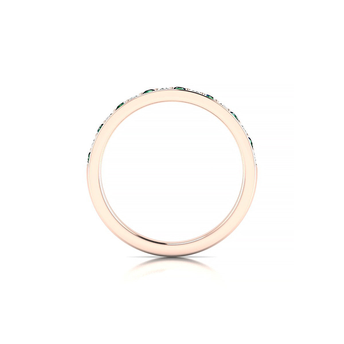 Union | 18k Rose Gold 1.7 mm Round Emerald Ring
