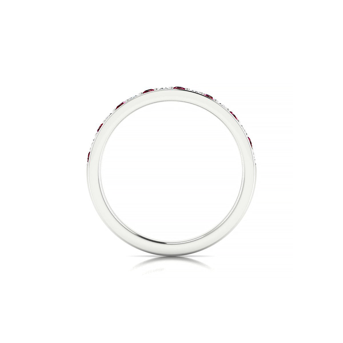 Union | 18k White Gold 1.7 mm Round Ruby Ring