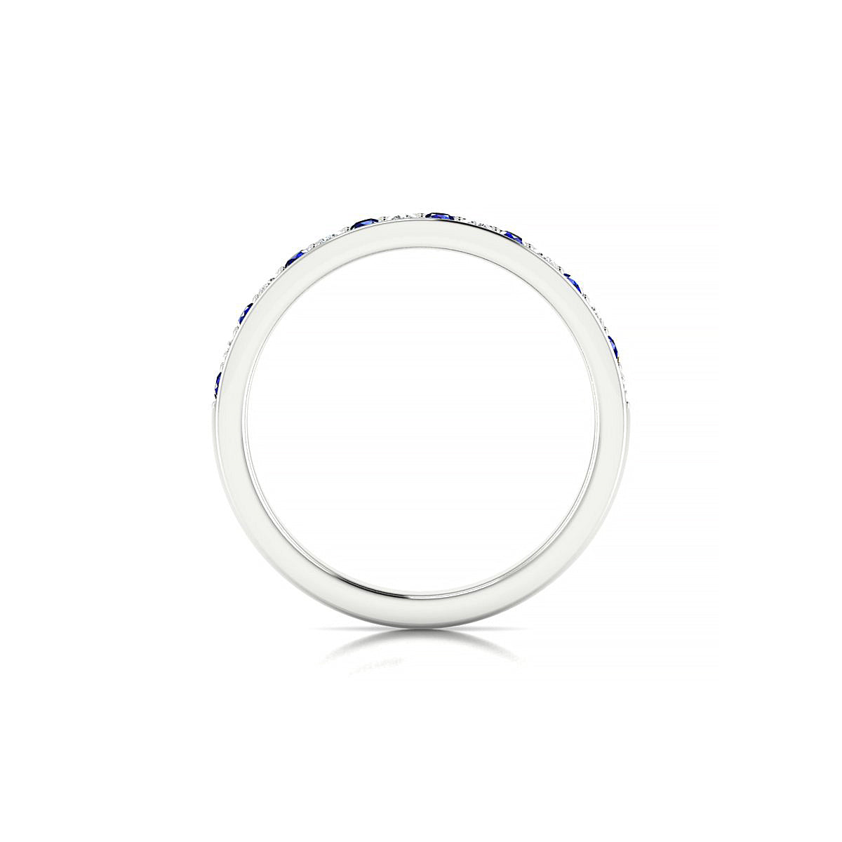 Union | 18k White Gold 1.7 mm Round Sapphire Ring