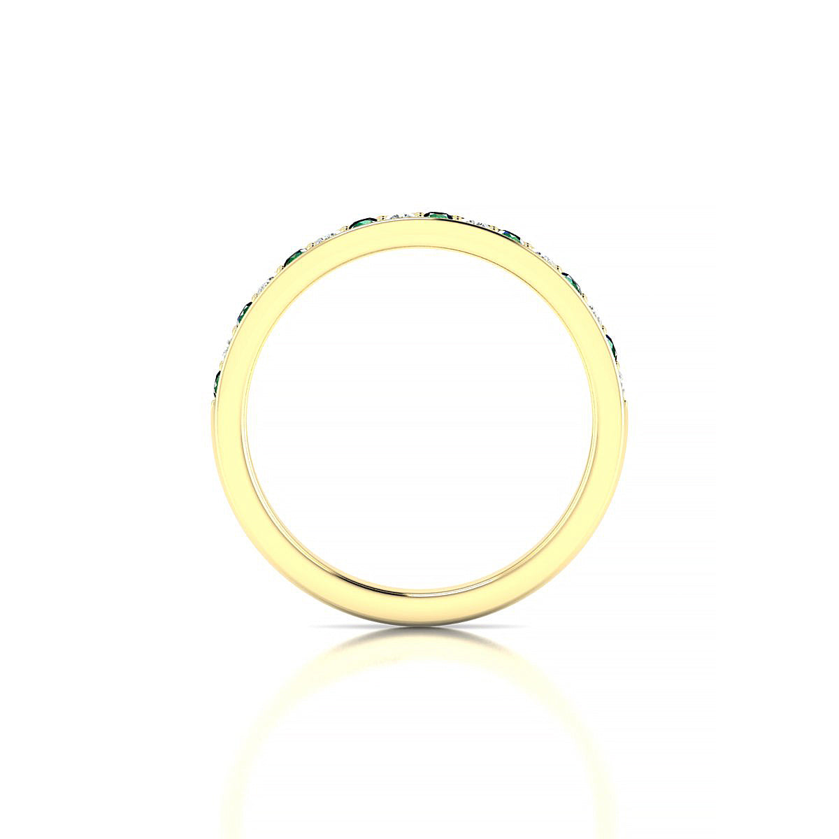 Union | 18k Yellow Gold 1.7 mm Round Emerald Ring
