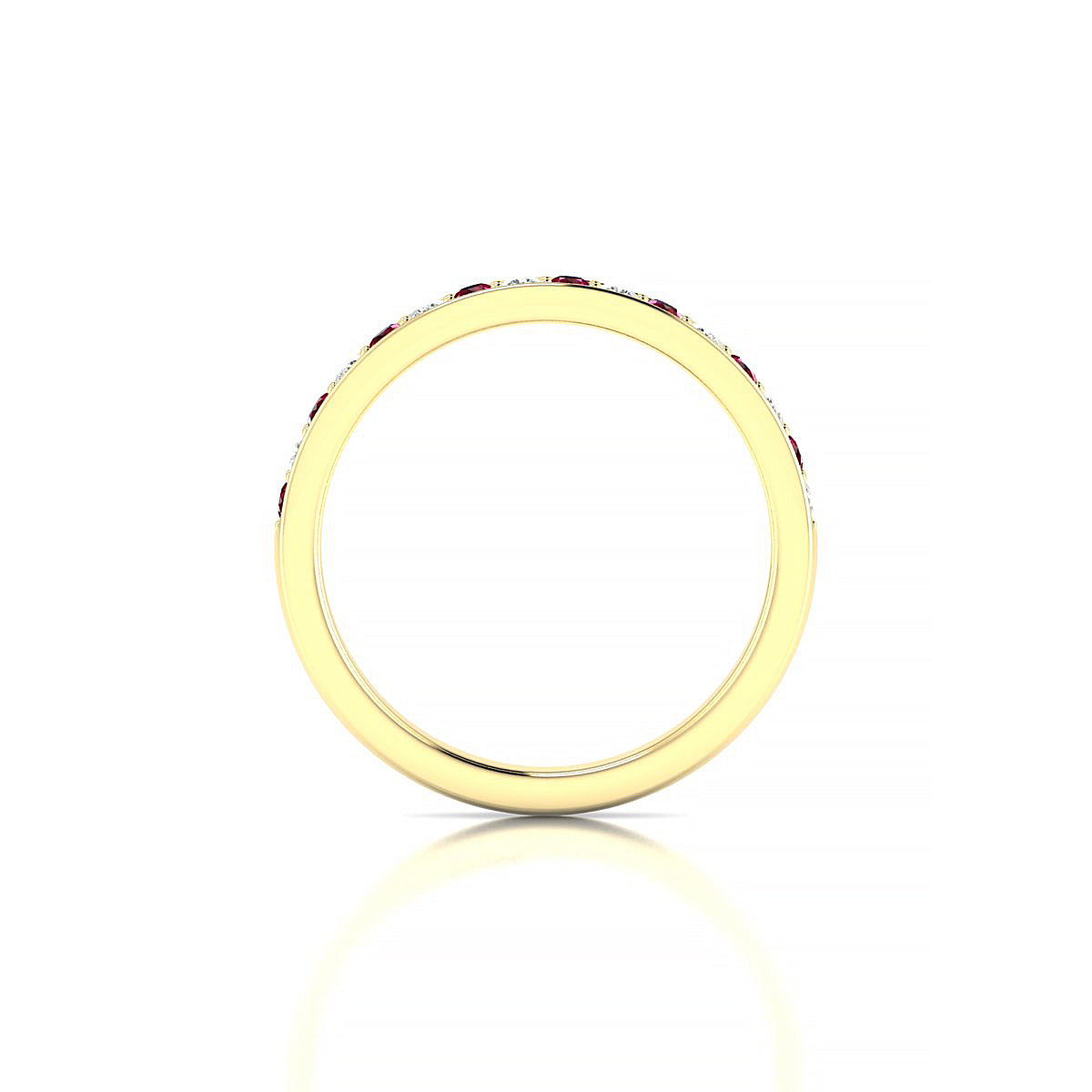 Union | 18k Yellow Gold 1.7 mm Round Ruby Ring