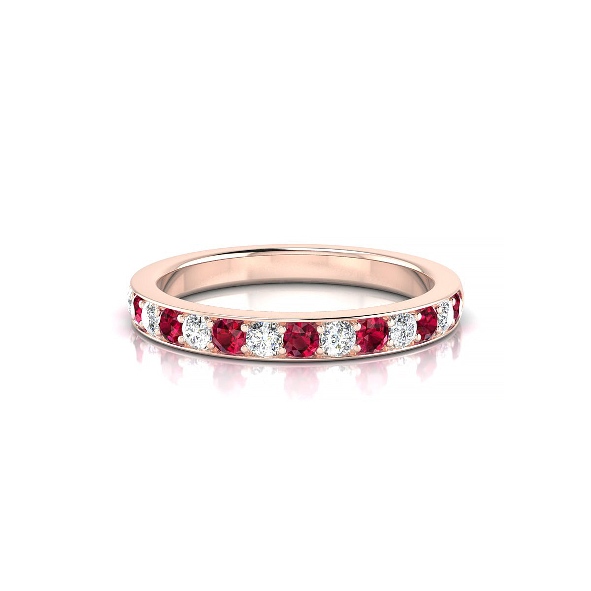 Union | 18k Rose Gold 2 mm Round Ruby Ring