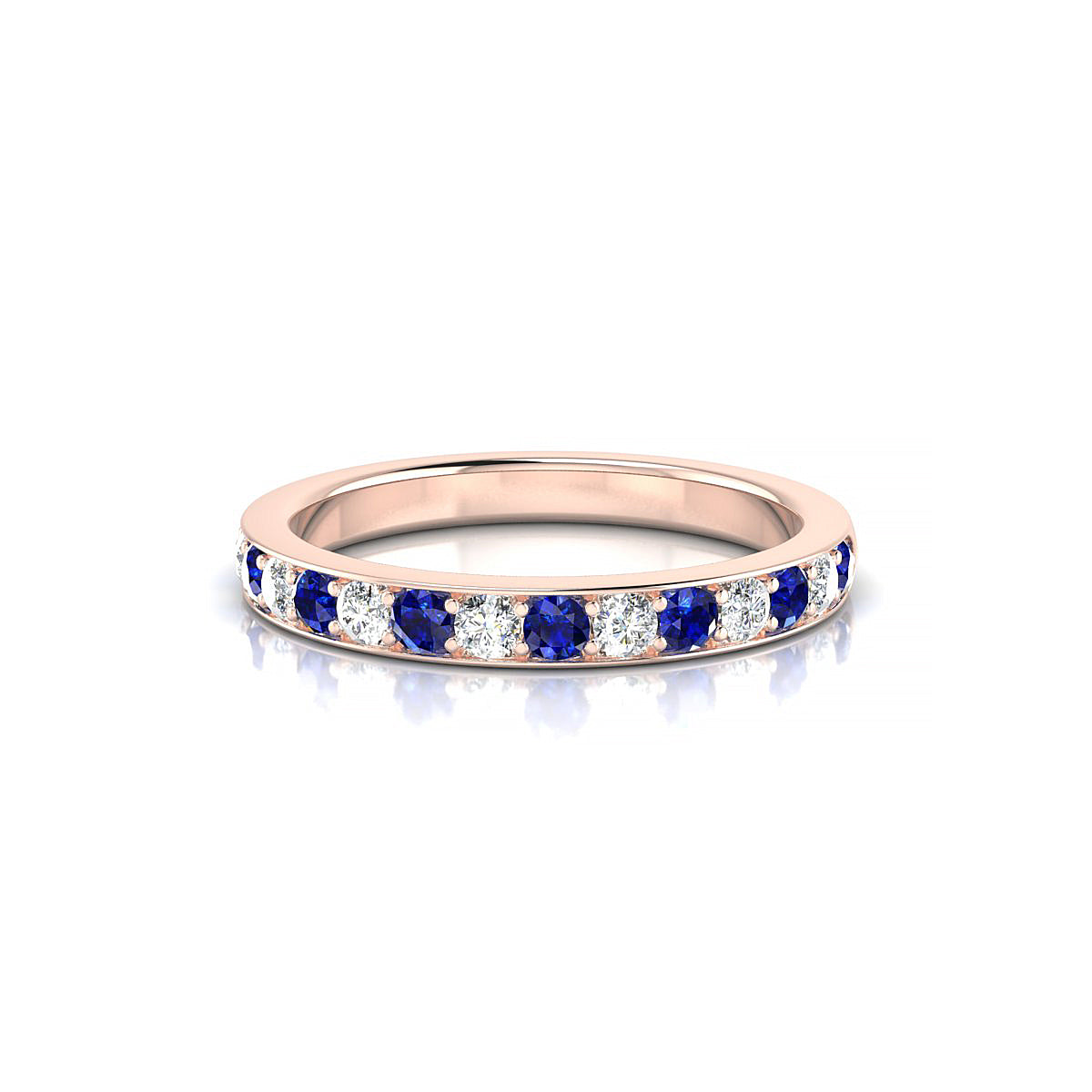Union | 18k Rose Gold 2 mm Round Sapphire Ring
