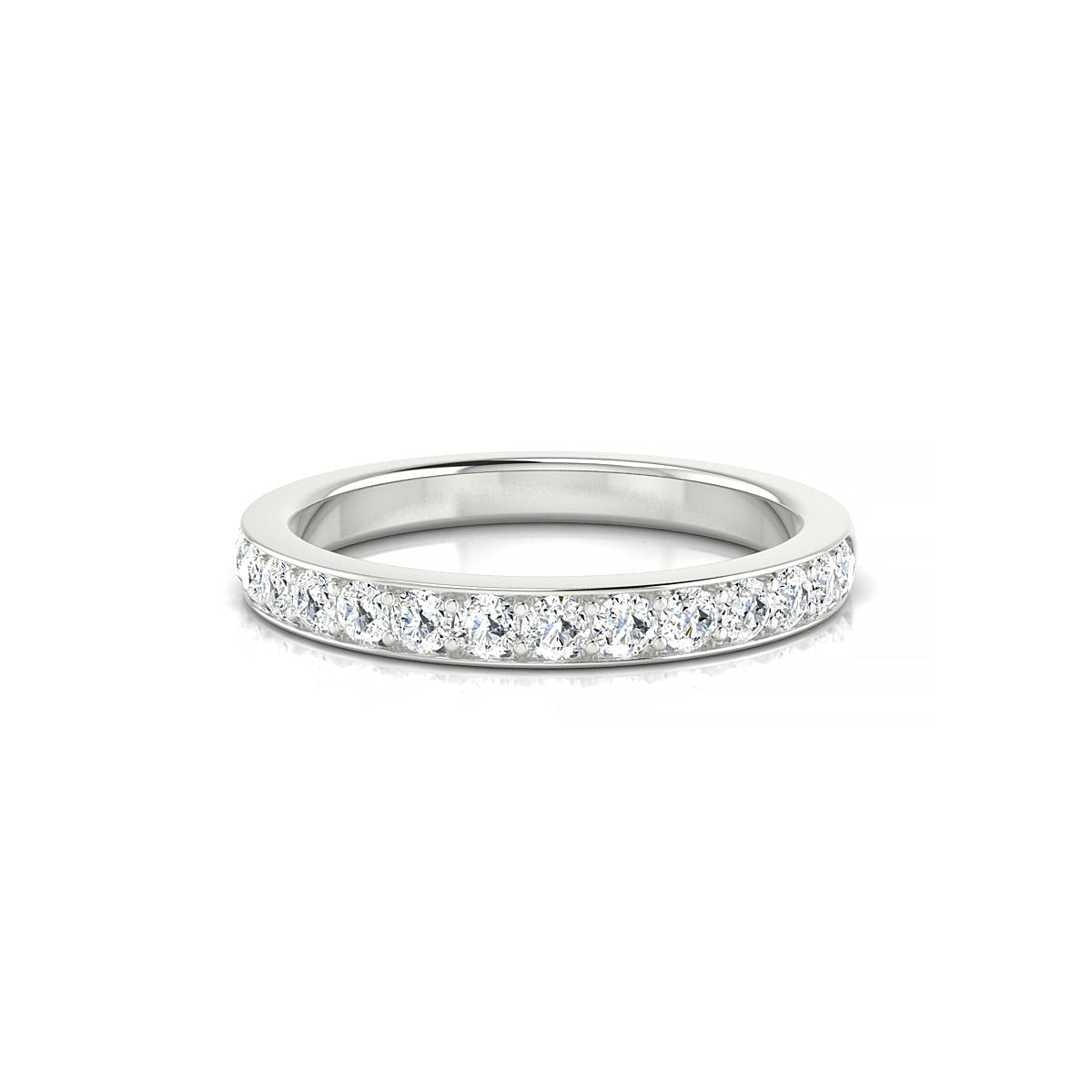 Union | 18k White Gold 2 mm Round Diamond Ring
