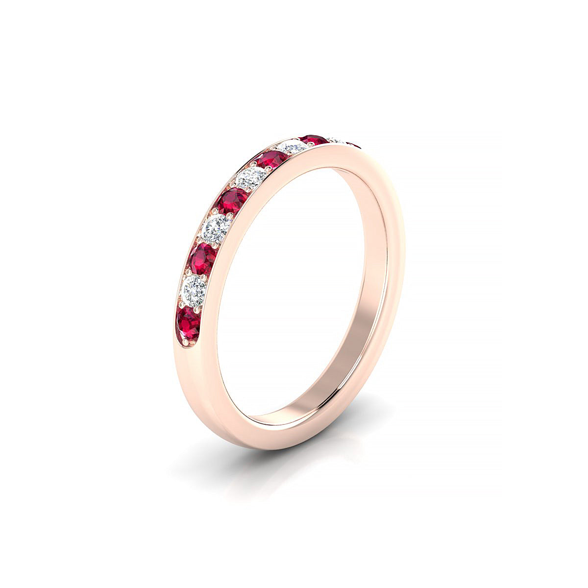Union | 18k Rose Gold 2 mm Round Ruby Ring