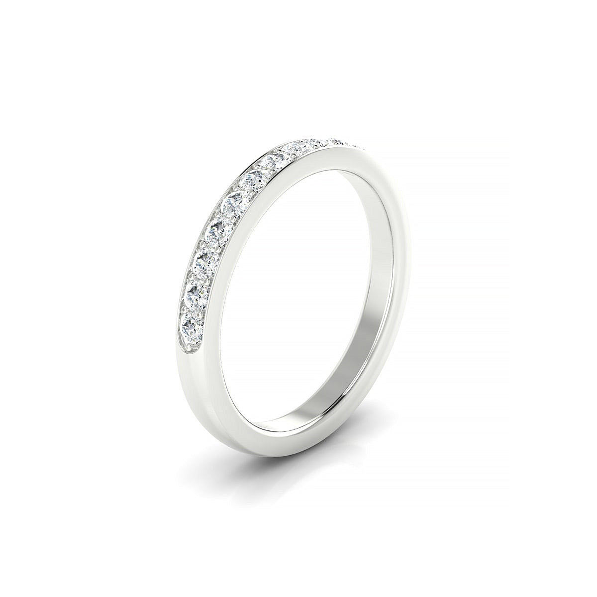 Union | 18k White Gold 2 mm Round Diamond Ring