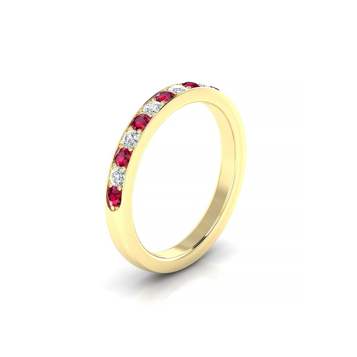 Union | 18k Yellow Gold 2 mm Round Ruby Ring