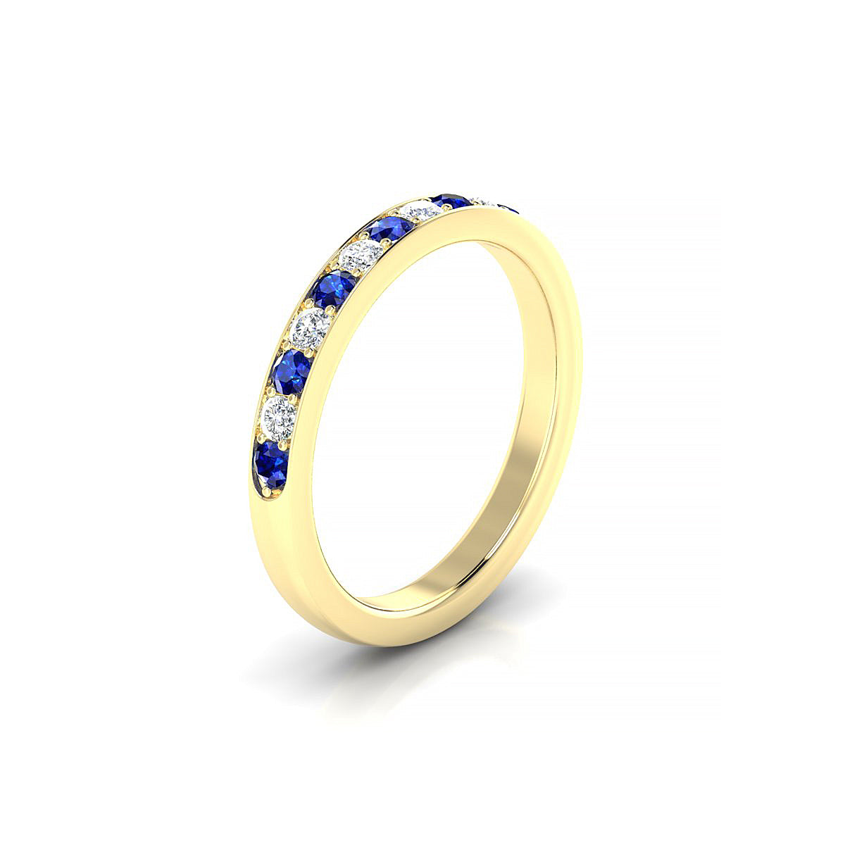 Union | 18k Yellow Gold 2 mm Round Sapphire Ring