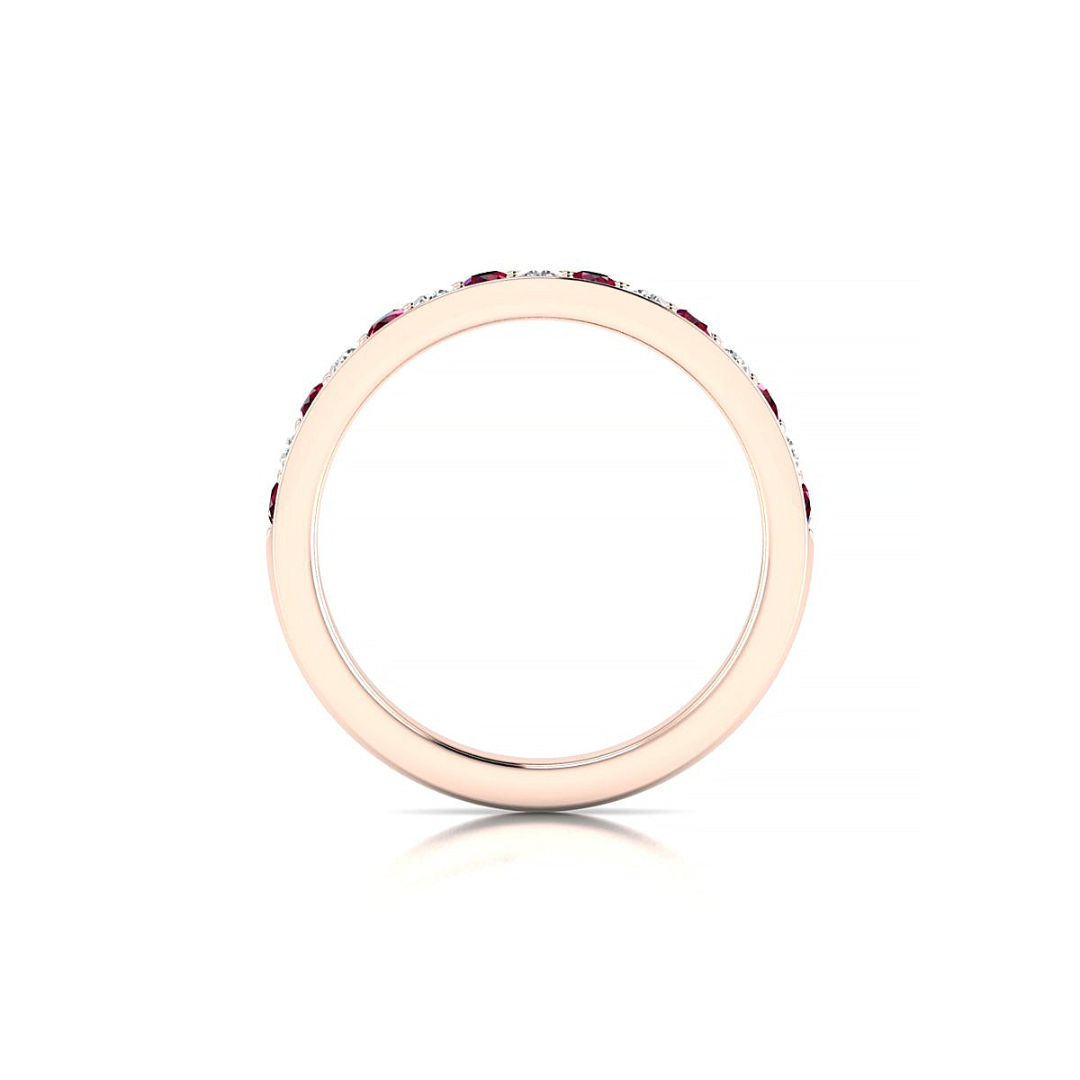 Union | 18k Rose Gold 2 mm Round Ruby Ring