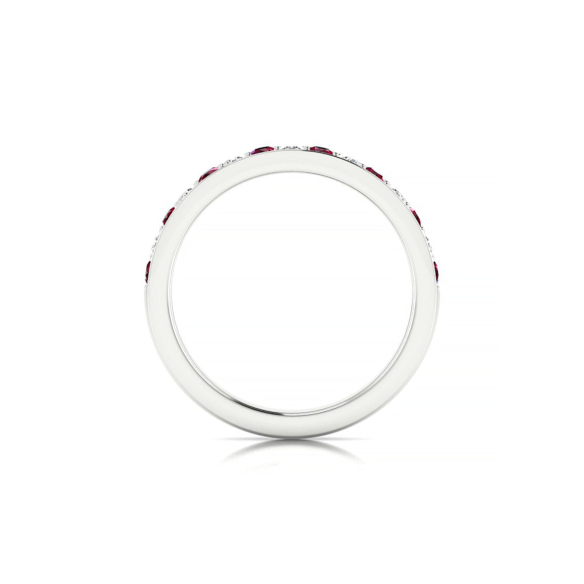 Union | 18k White Gold 2 mm Round Ruby Ring