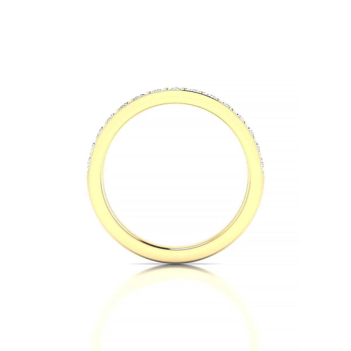 Union | 18k Yellow Gold 2 mm Round Diamond Ring