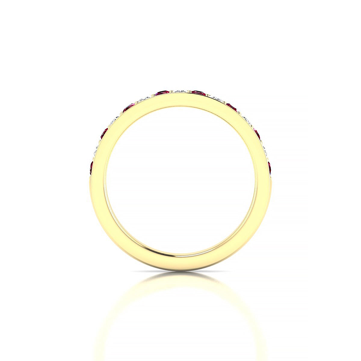 Union | 18k Yellow Gold 2 mm Round Ruby Ring