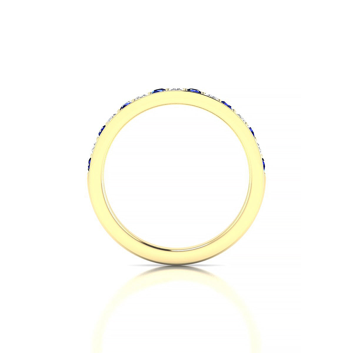 Union | 18k Yellow Gold 2 mm Round Sapphire Ring